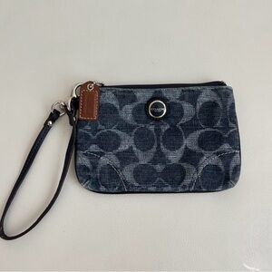 Vintage Denim Coach Blue Wristlet y2k